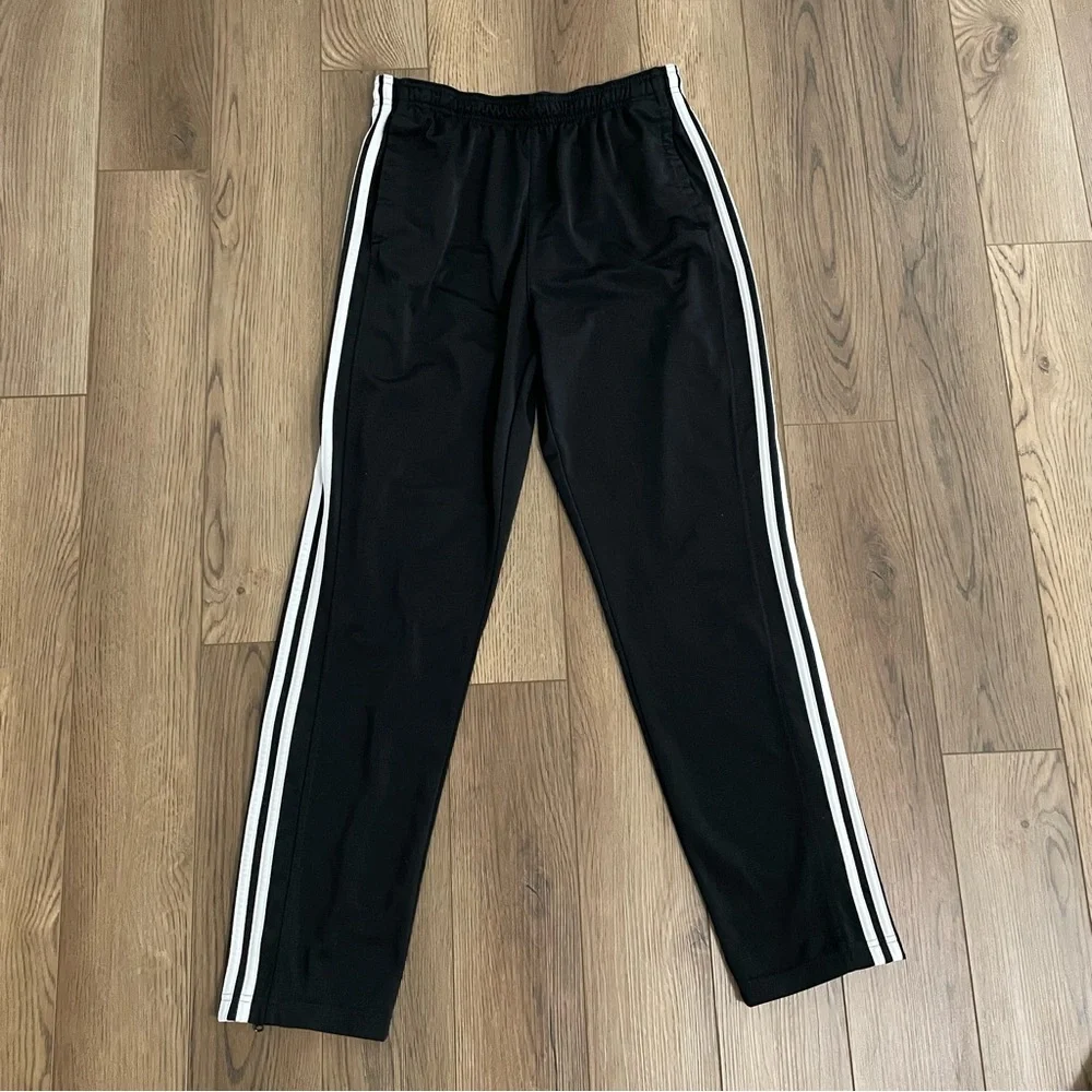 Adidas Track Pants‎ Black White Zipper Ankles
